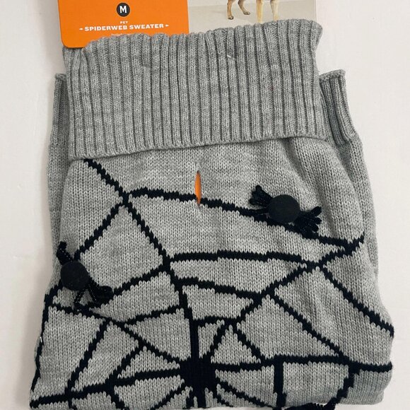 Hyde and Eek Spiderweb Pom Pom Spider Dog Sweater Size Medium NWT - Picture 1 of 5